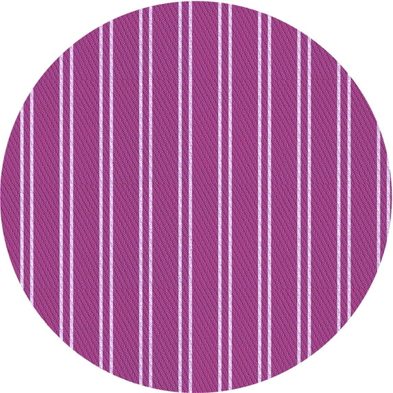 Ahgly Company Machine Washable Indoor Round Transitional Medium Violet Red Pink Area Rugs, 6' Round