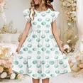 thumbnail image 2 of THDHVS Kids Dress,Short Sleeve Dress with Double Ruffle Sleeves for Girls Summer Casual Wear and Special Day Party,White Dress for Girls White, 2 of 9