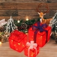 thumbnail image 4 of Matoen Set of 3 Christmas Lighted Gift Boxes, Pre-lit LED Light Up Present Boxes Ornament Outdoor Warm White Tinsel Boxes Decoration for Indoor Christmas Home Yard Lawn Decor, 4 of 6