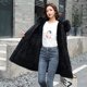 thumbnail image 1 of Chaqueta de algodón de mujer de longitud media a larga con cuello de piel grande y abrigo de algodón afelpado chaqueta gruesa, 1 of 6
