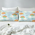 thumbnail image 4 of Yibo Valentines Day Floral Rainbow Boho Love Heart Rainbow Duvet Cover - Premium Polyester Duvet Cover with Zipper Closure, 3 Piece Set, Includes 1 Duvet Cover and 2 Pillow Cases, No Comforter, 4 of 6
