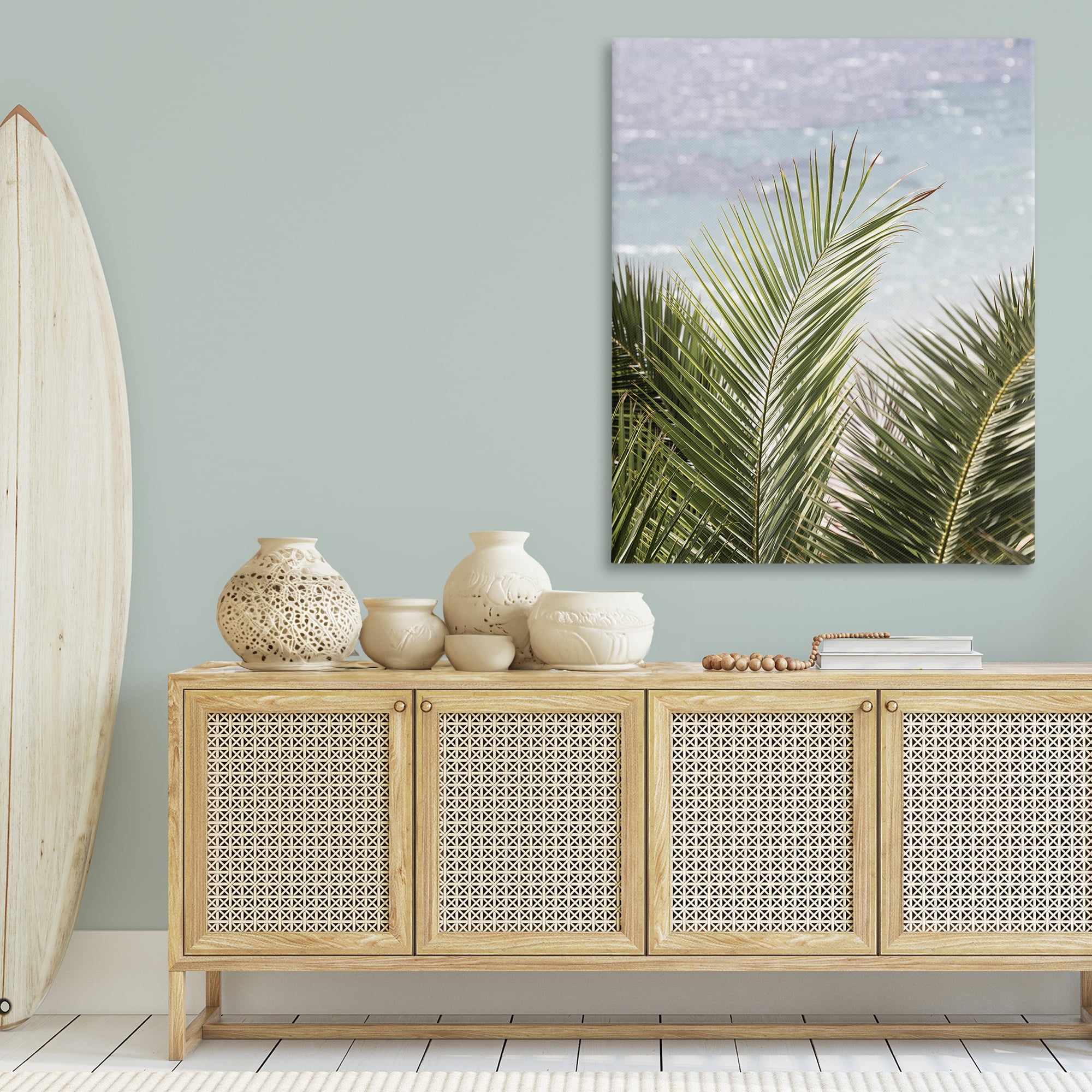 Stupell Industries Graceful Palms by Sea Nautical & Beach Photography Wrapped Canvas Art Print Wall Art, 36 x 48