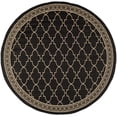 thumbnail image 2 of SAFAVIEH Courtyard Jasper Geometric Bordered Indoor/Outdoor Area Rug, 7'10" x 7'10" Round, Black/Beige, 2 of 8