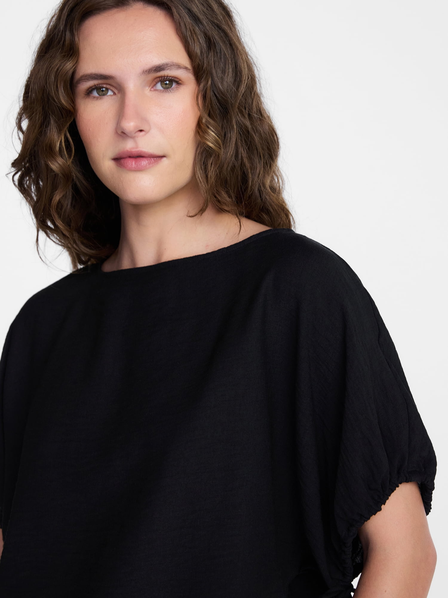 Time and Tru Women's Boatneck Top with Dolman Sleeves, Sizes XS-XXXL