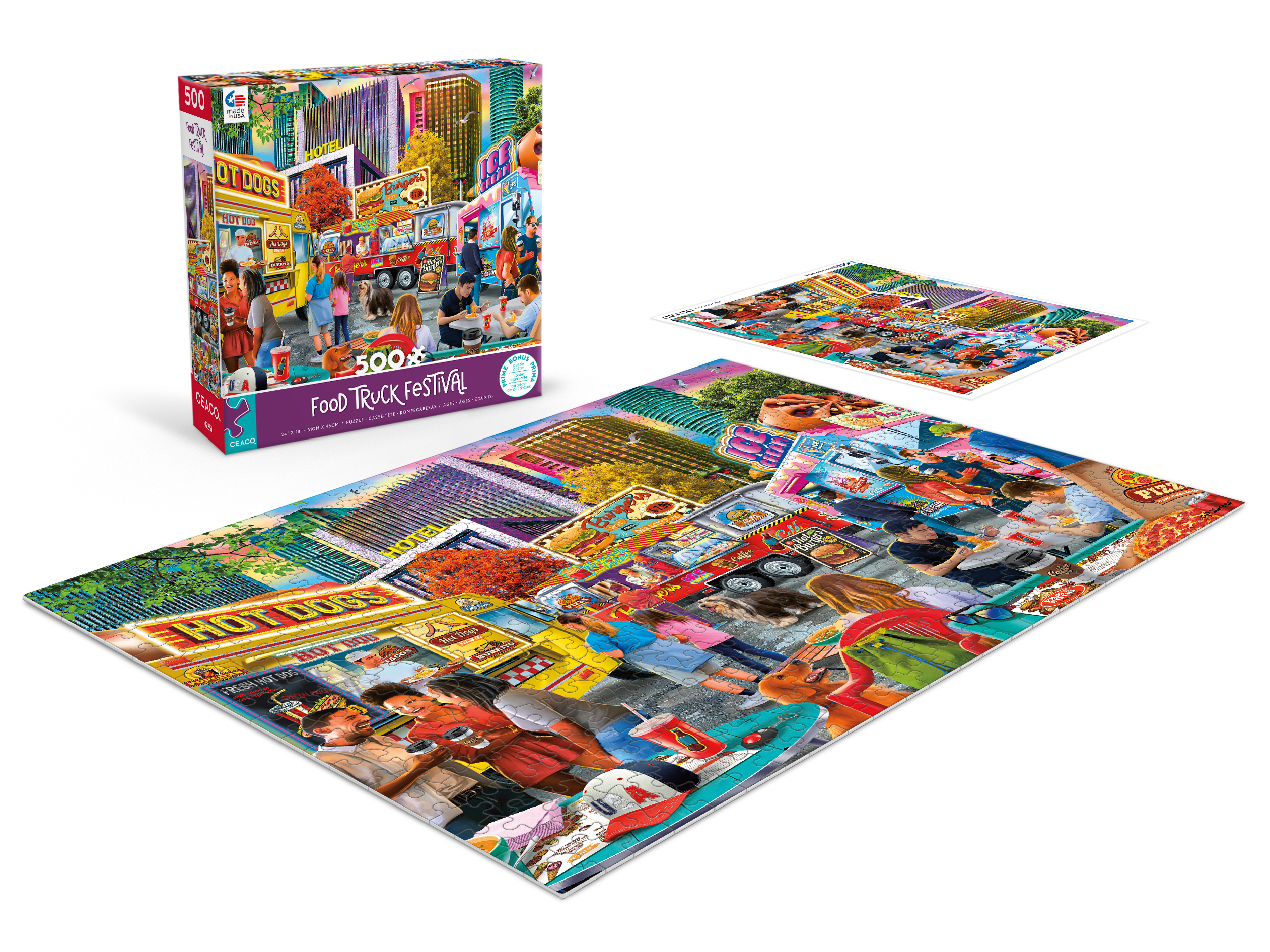Ceaco Food Truck Festival (PD Moreno) Nina Seven 500 Piece Interlocking Jigsaw Puzzle