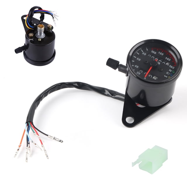 Motorcycle Speedometer, Universal Dual Digital Display Speedometer For Motorcycle Digital with Accessory Kit For All Motorcycles of Dc 12v