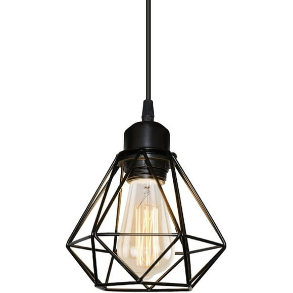 1 piece Industrial pendant lamp, ceiling lighting, metal frame, ceiling lighting in living room and kitchen, bedroom
