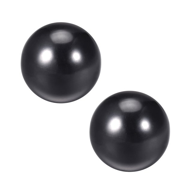 Unique Bargains 2 Pcs Thermoset Ball Knob M12 Female Threaded Machine Handle 40mm Diameter Smooth Rim Black
