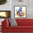 thumbnail image 2 of (A8192) Resina Con Pájaro Azul Y Estaca Flores Serie Animal 40x40CM, 2 of 9