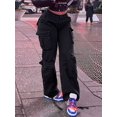 thumbnail image 6 of Women Boyfriend‑Style Y2K Denim Jeans, Multi‑Pocket Button‑Front Solid‑Color Long Casual Work Trousers, Simple Commuter Daily Pants, 6 of 10