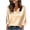 Beige, variant on Satin Blouses for Women 3/4 Sleeve V Neck Tailored Fit Dressy Casual Silk Shirt Spring Summer Tops