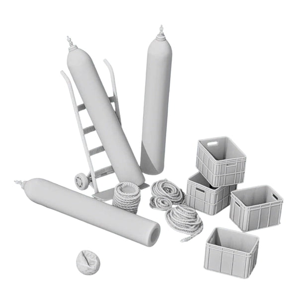 Accesorios Industriales a Escala 1:35: Maquetas, Piezas de Exhibición Y Accesorios Creativos para Dioramas Sin Terminar, Ideales para Decorar Casas de