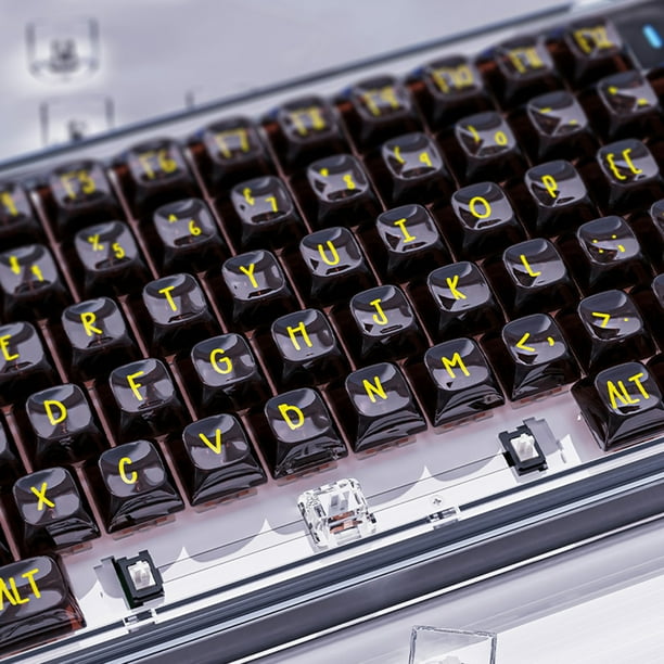 Teclado mecánico K75 Hot Swap RGB 82 teclas Teclado con cable (negro transparente) Ndcxsfigh Para estrenar