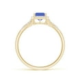 thumbnail image 2 of ANGARA Natural 1 ct Tanzanite Criss Cross Ring with Diamond Halo in 14K Yellow Gold for Women (Size-7x5mm) | December Birthstone, Anniversary, Jewelry Gift for Women | Natural Tanzanite Ring, 2 of 10