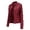 A-Red118, variant on Women's Jackets Solid Faux Leather Zip Up Jackets Slim Fit Stand Collar Long Sleeve PU Coats Casual Trendy Streetwear Jackets