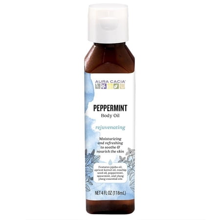 Aura Cacia Aromatherapy Bath Body and Massage Oil Peppermint Harvest - 4 fl oz
