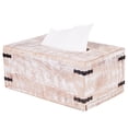 thumbnail image 1 of homeroots home decor 397649 Rustic White Mango Wood Rectangular Tissue Holder, 1 of 1