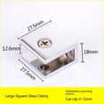 thumbnail image 1 of 4 Uds. Soportes de abrazadera de vidrio tipo rectángulo ajustable soporte montado en la pared Clip de vidrio soporte de estante para ventana de espejo de baño, 1 of 5