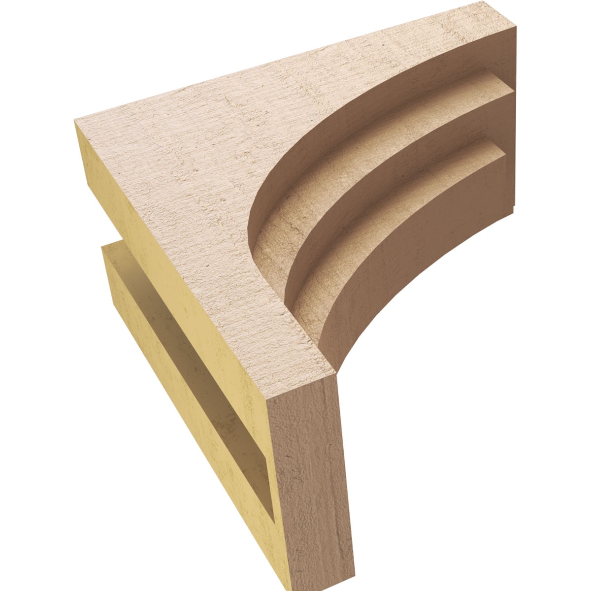 6"W x 12"D x 12"H Classic Rockford Rough Cedar Woodgrain TimberThane Corbel, Primed Tan