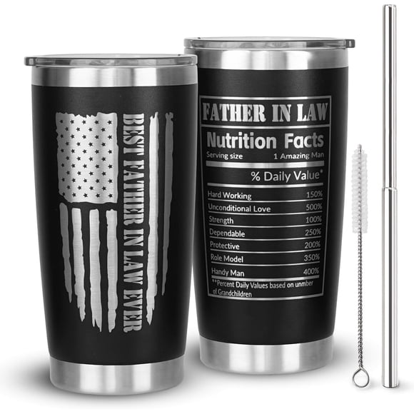 Father In Law Gifts From Son In Law,Daughter In Law-20oz Tumbler With Straw And Lid-Birthday,Christmas,Thanksgiving,Father''s Day Gifts For Future Father In Law-Father In Law Mug Coffee Cup