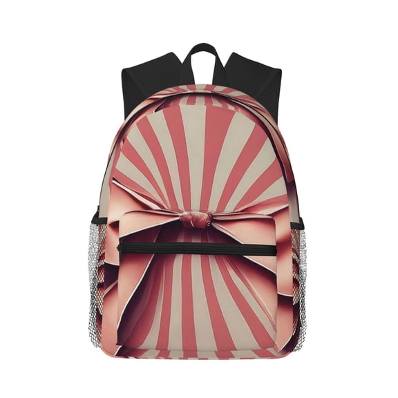 Vsdgher Retro Bow Unisex Large Capacity Bookbag, Schoolbag, Casual Daypack for High School, College, Teens, Travel, Work