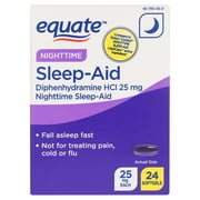 Equate Nighttime Sleep-Aid Softgels, 25 mg Diphenhydramine, 24 Count