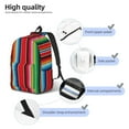 thumbnail image 5 of Balery Mexican Serape Blanket Stripes Vintage Canvas Backpack for Men and Women - Large Capacity, Durable Travel Laptop Bag for School, Work, Hiking, and Outdoor Activities, 5 of 7