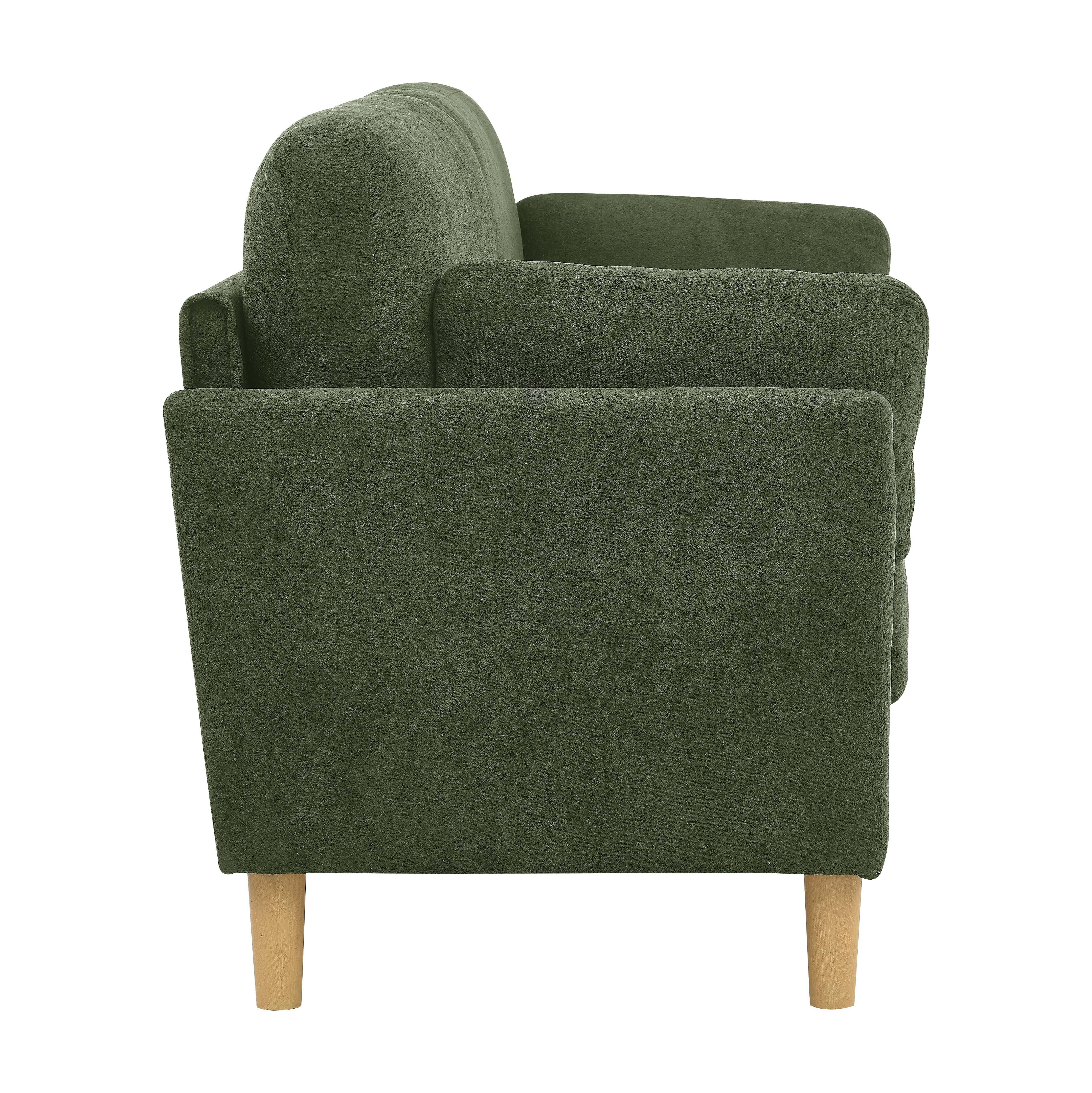 Aukfa 66" Modern Sofa, Minimalist Loveseat for Living Room, 2-Seater Couch w/ Plush Cushions, Green