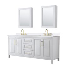 Wyndham Collection Wcv252580d-Qtz-Us3med Daria 80" Free Standing Double Basin Vanity Set -