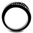 thumbnail image 3 of IP Black(Ion Plating) Stainless Steel Ring with Top Grade Crystal in Montana for Women Montana Stone Color Style TK2357 Size 8, 3 of 4