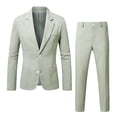 thumbnail image 6 of IWRICH Men's Slim Fit Lightweight Casual Blazer Jacket Pants 2 Piece Set 2 Button Sport Coats Suit for Groom Groomsman Wedding Business Green S, 6 of 9