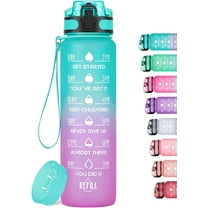 32oz Motivational Water Bottle with Time Marker & Fruit Strainer, Leak-proof BPA Free Non-Toxic 1l Bottle with Carrying Strap, Perfect for Fitness, Gym and Outdoor Sports
