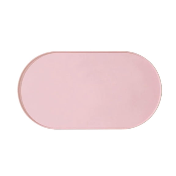 Silicone Pet Feeding Mat, 17.9x9.6 Inch Non-Slip Waterproof Food Tray with Raised Rim for Cats and Small Dogs