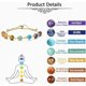 thumbnail image 5 of Pulseras de 7 piedras de chakra para mujeres y niñas, ajustable, oro de 14 quilates, 5 of 5