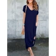 thumbnail image 6 of Women's Summer Long Dresses Casual Short Sleeve Split Beach Maxi Dress with Pockets, 6 of 6