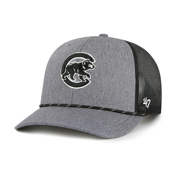 Men's '47 Charcoal Chicago Cubs Carbon Rope Trucker Adjustable Hat