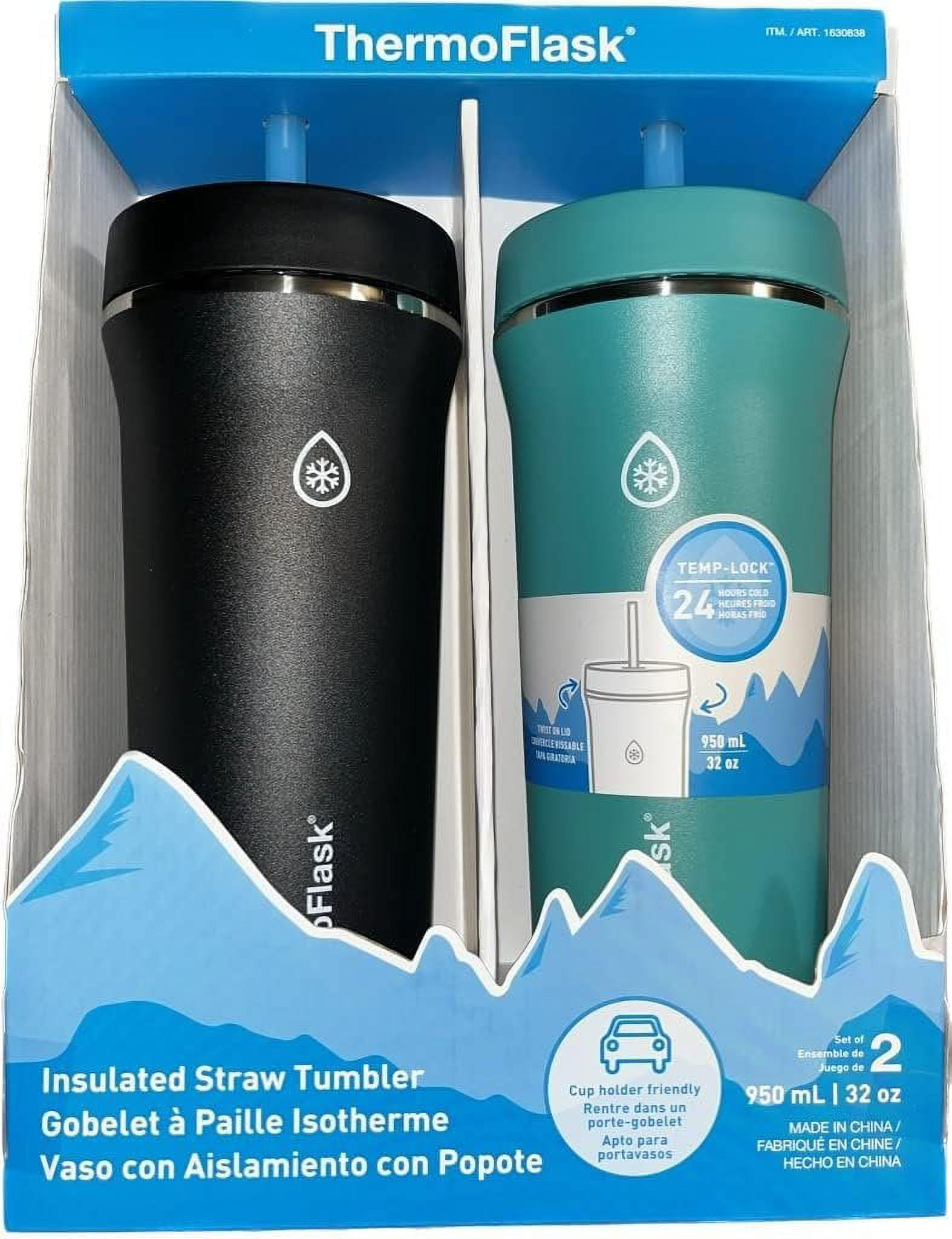 Thermoflask 32Oz Insulated Standard Straw Tumbler, 2-Pack – Homesmartcamera