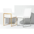thumbnail image 4 of High Back Fuji Contemporary Dining Chair in Stainless Steel and White Velvet by LumiSource - Set of 2, 4 of 12