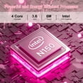 thumbnail image 3 of RNRUO 15.6" Windonws 11 Laptop, 12GB DDR5 512G SSD, Up to 3.6GHz Intel N150 Quad-Core, Office 2024 Fingerprint Backlit KB WiFi 6 BT 5.2, 1080 FHD Display for Student, Business, Home Office, Pink, 3 of 12