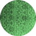 thumbnail image 1 of Ahgly Company Indoor Round Abstract Emerald Green Contemporary Area Rugs, 3' Round, 1 of 4