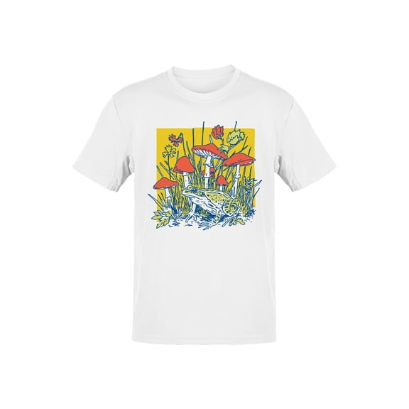 Enchanted Frog and Mushrooms Men's T-shirt