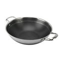 thumbnail image 2 of Cooking Pot, Double Handle Frying Pan Stainless Steel Stovetop Frying Skillet Saucepan Heat Resistant Metal Cooking Saute Pan Strong Applicability Cookware Pot Pan for Home Cooking, 2 of 7