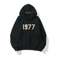 thumbnail image 3 of Chandail de Marque Mode Style Rue Ample Doublé en Molleton Mots 1977 Chandail Chandails à Capuchon pour Hommes et Femmes (BlackAndBlackWords, S), 3 of 13
