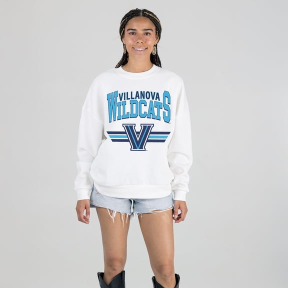 Women's Gameday Couture White Villanova Wildcats Oversized Premium Fleece Sweatshirt