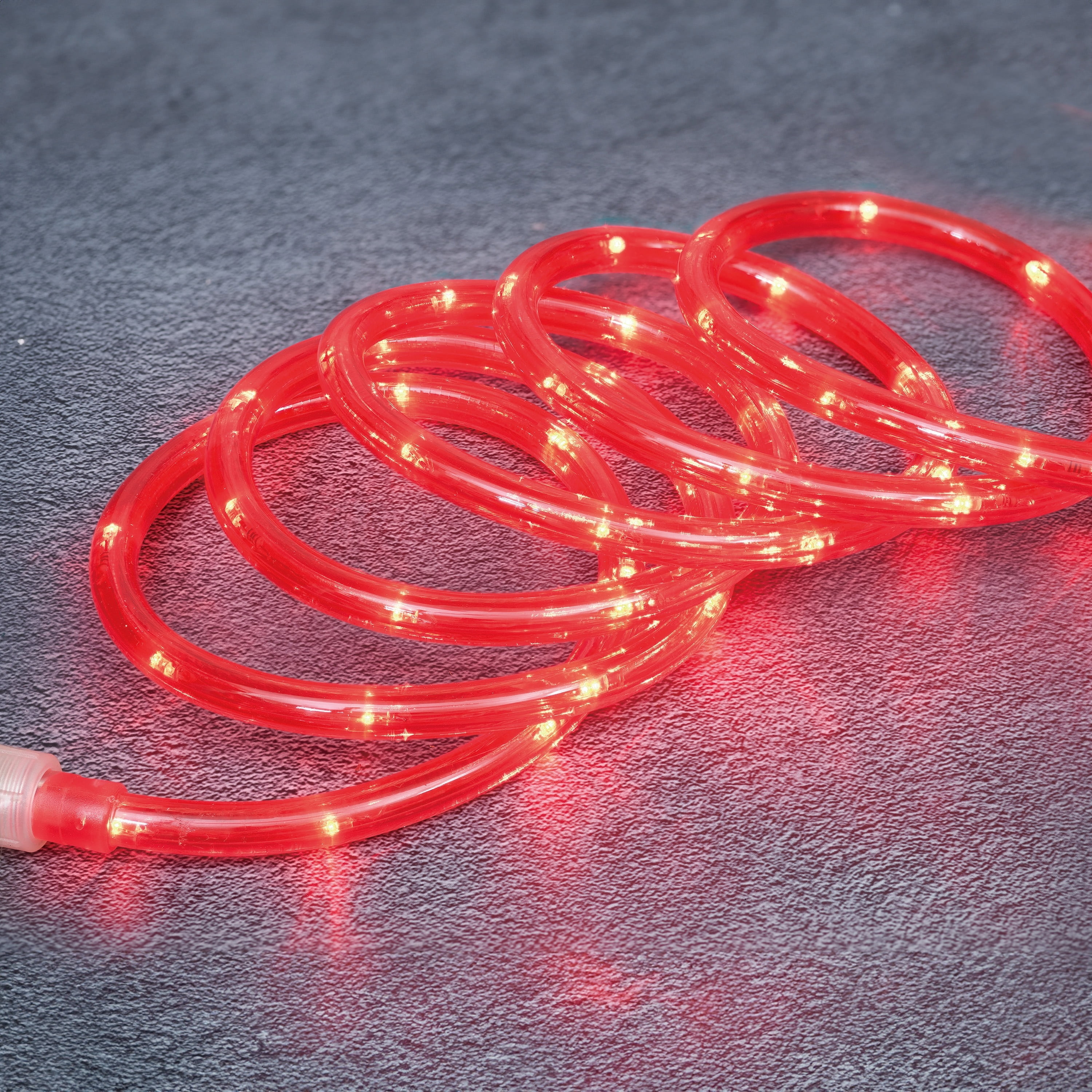 Indoor/Outdoor LED Super Bright Christmas Rope Lights, Red, White Wire, 18', by Holiday Time