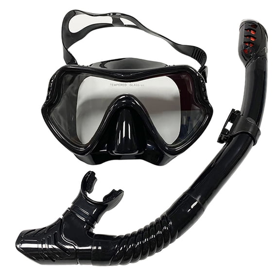 Diving Goggles Snorkeling Set with Two Breathing Tubes for Men and Women Large Frame Silicone for Swimming Diving
