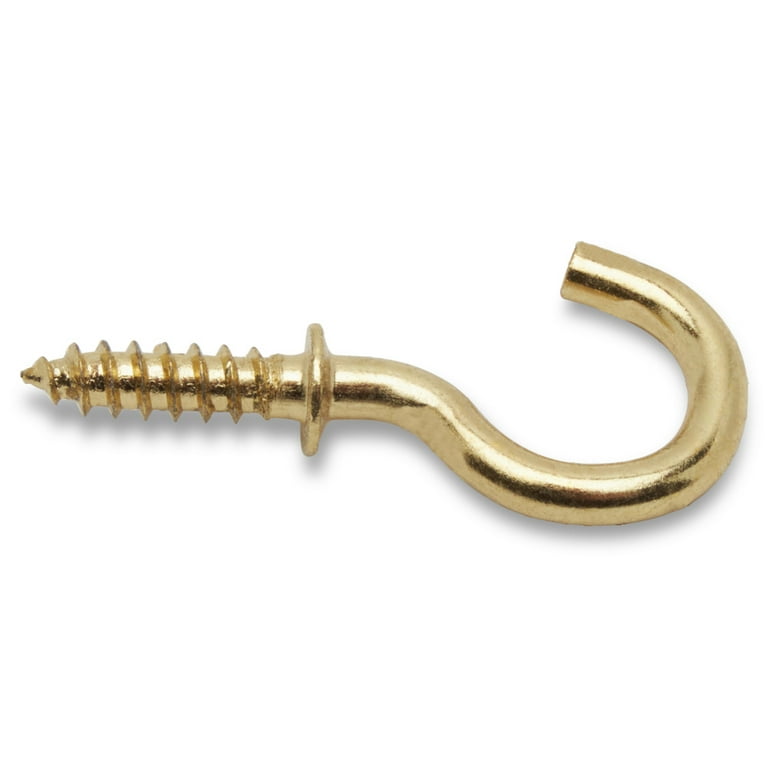 20Pcs/set Heavy Screw Hooks Wall Hanging Cup Hook 1/2 5/8 3/4 7/8  Inches Brass Plated Hanger Shouldered Screw High Quality