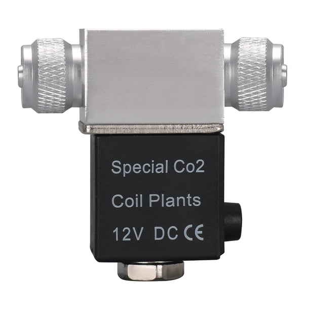 Válvula solenoide para acuario Regulador de sistema de CO2 DC 12V Conexión de salida Tubo de 4 Irfora Válvula de solenoide