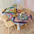 thumbnail image 6 of Multicolor Ethnic Mandala Pattern Rectangle Tablecloth 60"x102",Waterproof Polyester Rectangle Table Cloth, Wipeable Spillproof Polyester Tablecloth for Dining, Camping, Indoor and Outdoor, 6 of 6