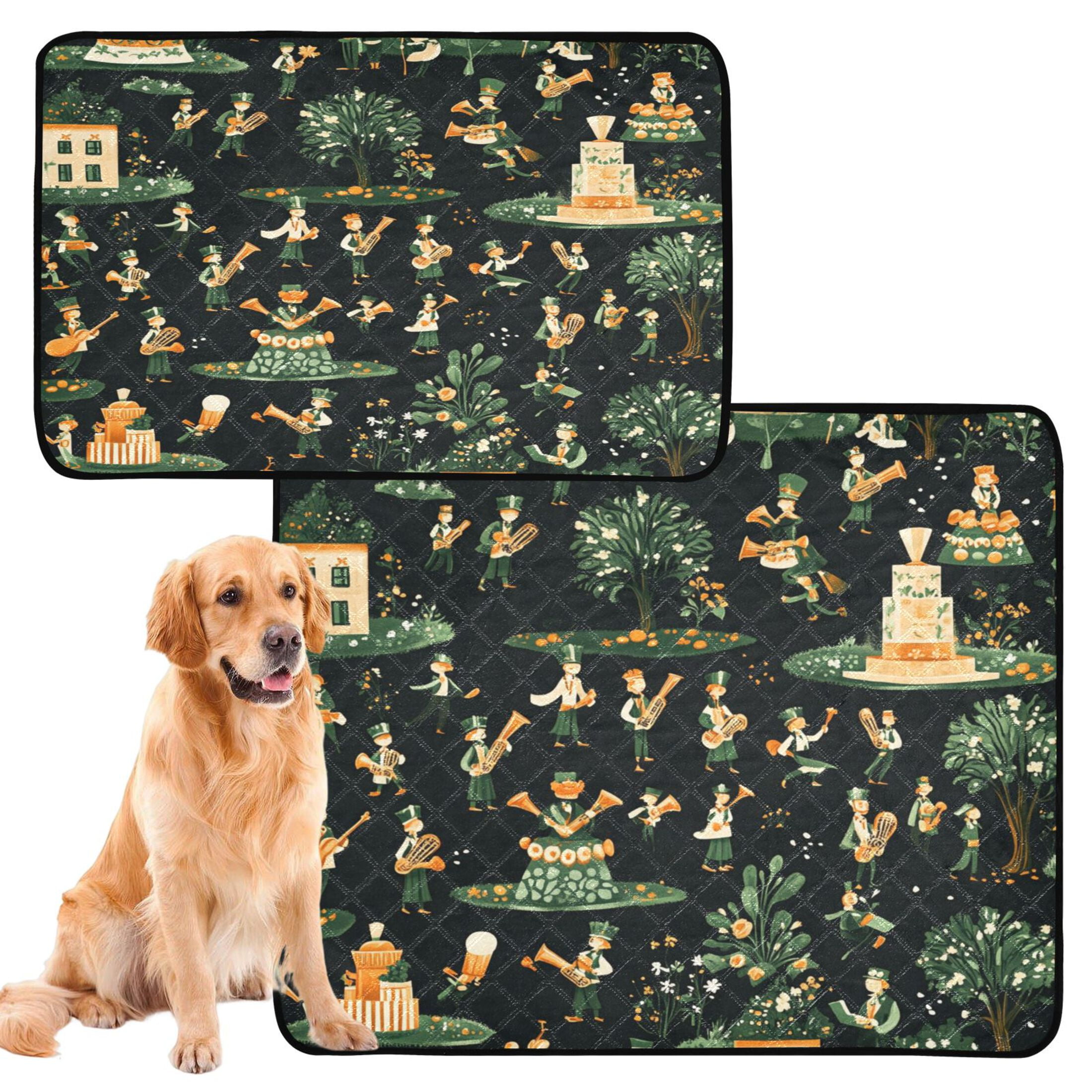 Qxltty Stpatricks Day Celebration Patterns Cat litter Pads Pet Set of 3 Diaper Mats Center Anti-leakage Layer Absorbent Soft and Comfortable